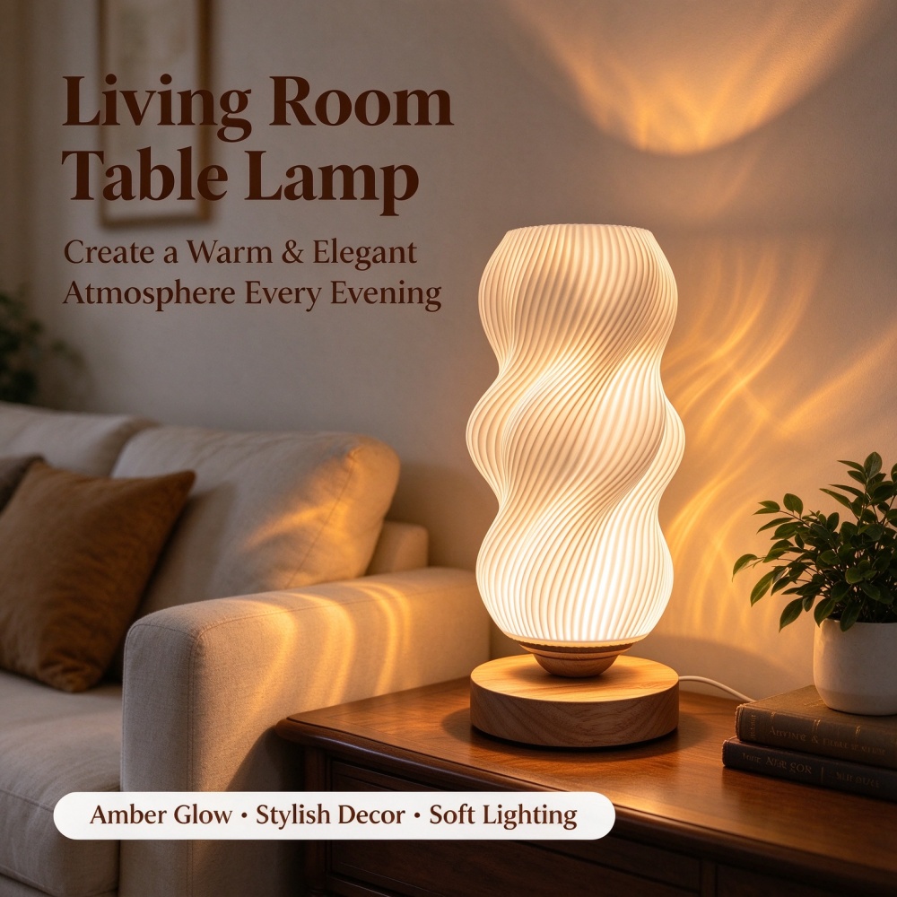 Lighting Decor Bedroom - Lampu Tidur dengan Tekstur Gelombang Cetak