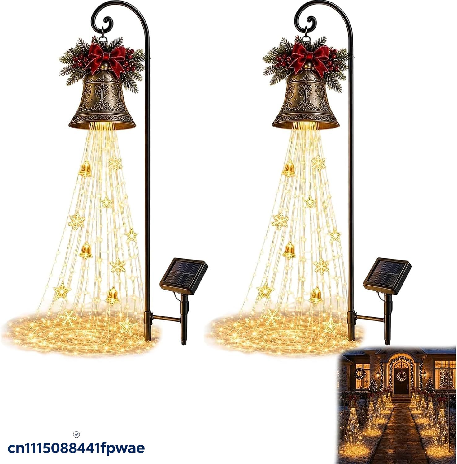 Lighting Christmas Decor - Lampu Taman Tenaga Surya Bentuk Lonceng