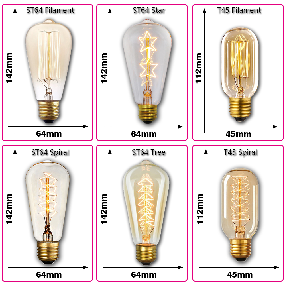 Bohlam Lampu Retro Edison E27  - Lighting Decoration Ideas ulasan dan harga